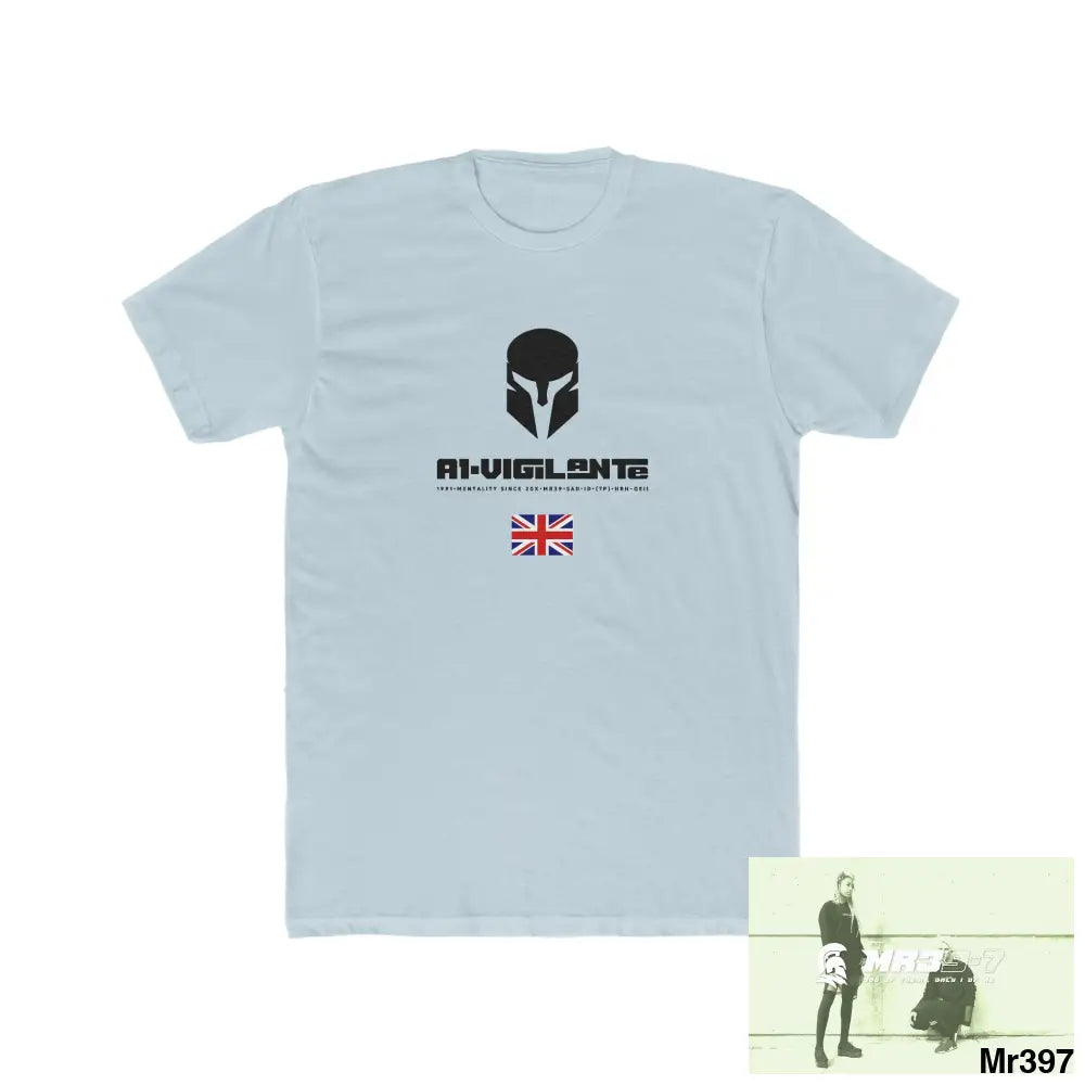A1-Vigilante Sparta Dahab 2014 in Blind The 130 Million Crew Men’s Cotton Crew Tee Solid Light Blue / S T-Shirt