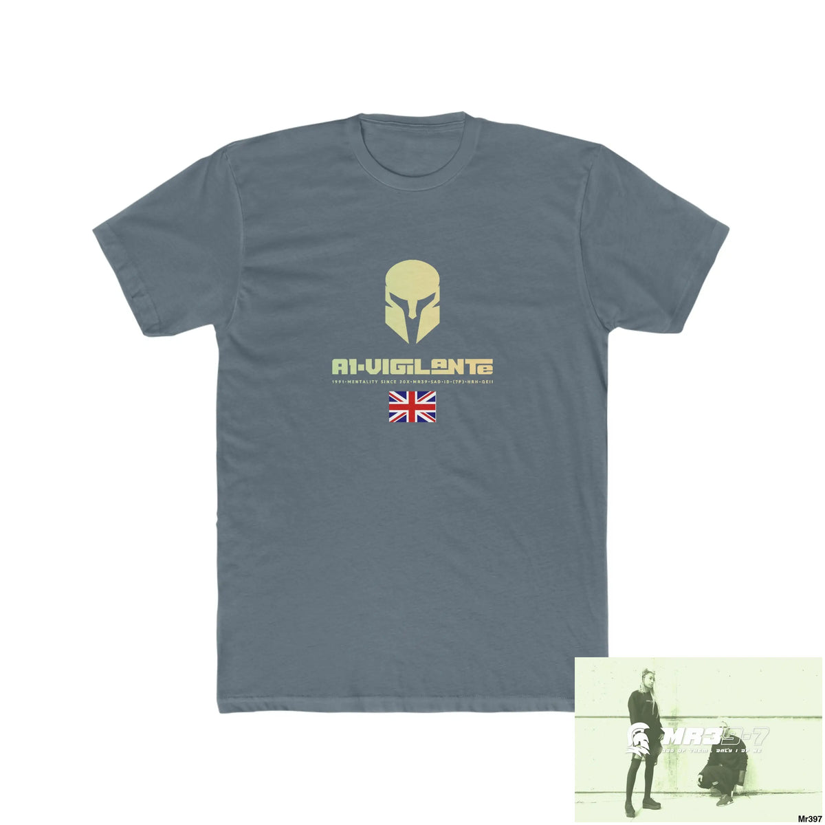 A1-Vigilante Sparta Dahab Men’s Cotton Crew Tee Solid Indigo / S T-Shirt