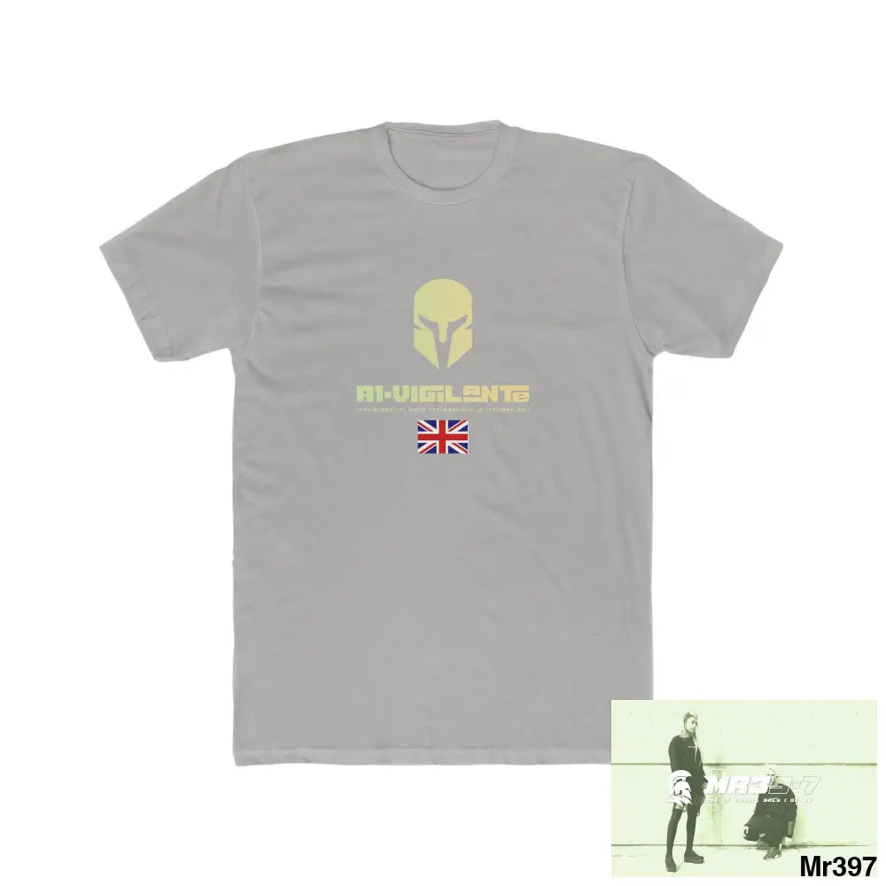 A1-Vigilante Sparta Dahab Men’s Cotton Crew Tee Solid Light Grey / S T-Shirt
