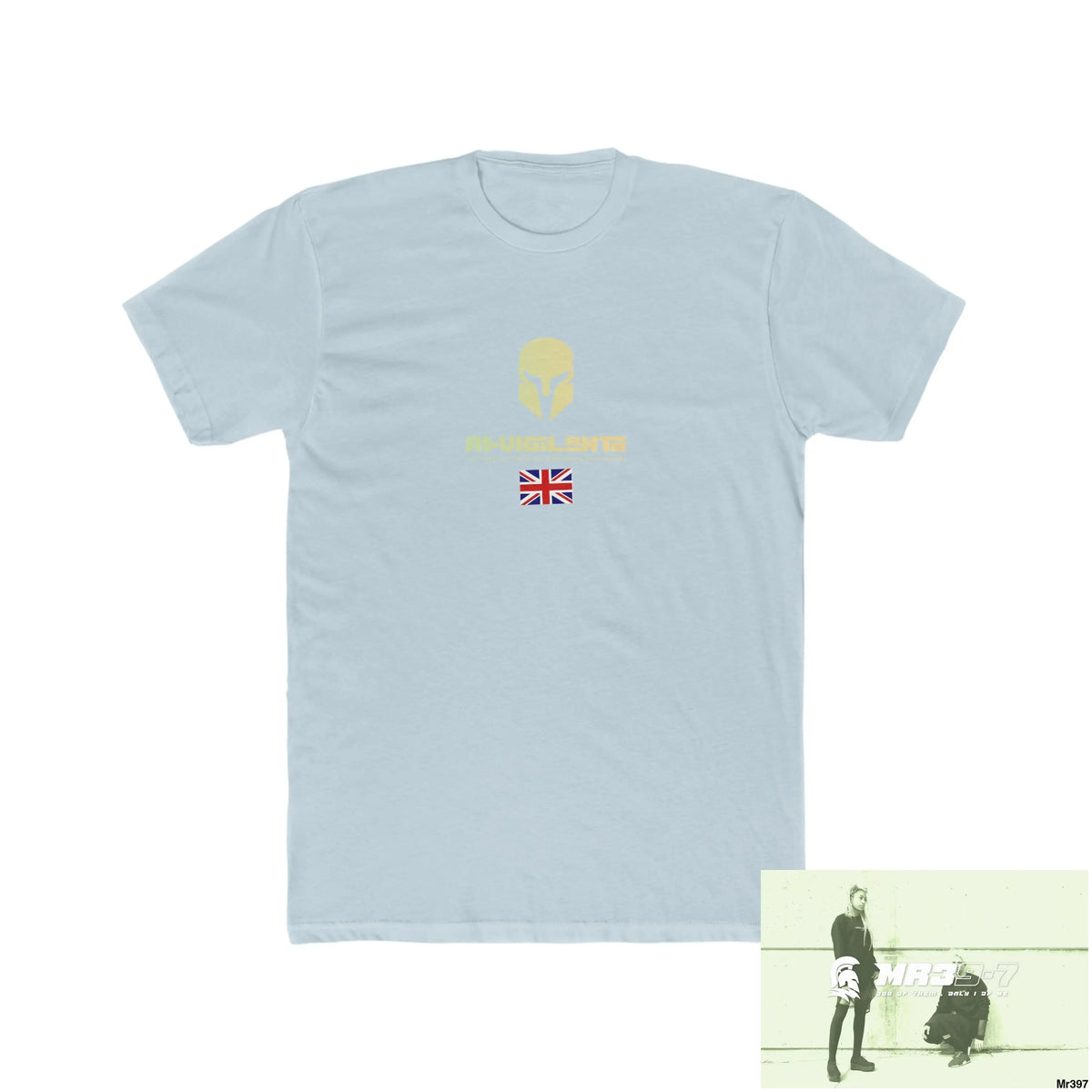 A1-Vigilante Sparta Drugs back please ? Men’s Cotton Crew Tee Solid Light Blue / S T-Shirt
