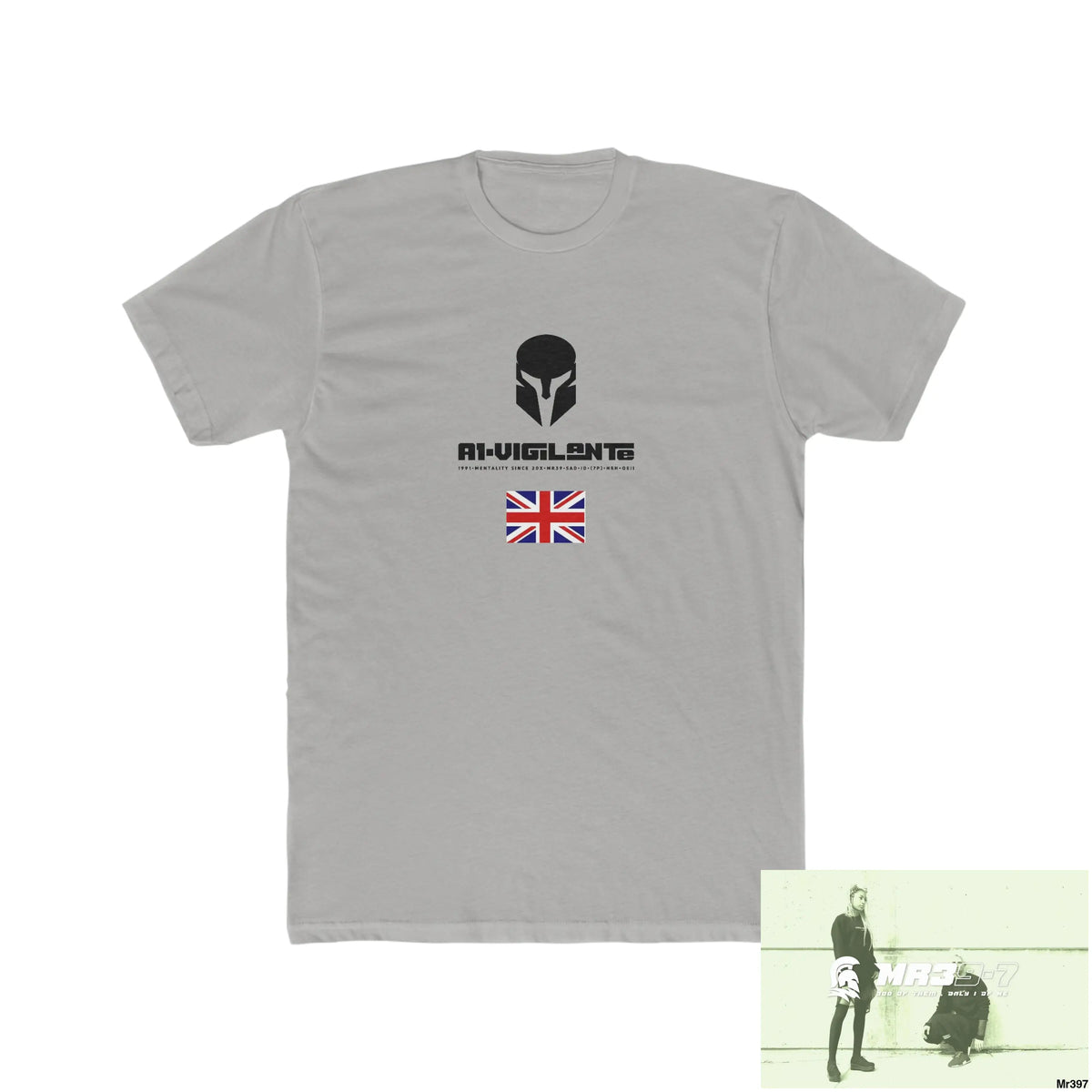 A1-Vigilante Sparta Drugs back please ? Men’s Cotton Crew Tee Solid Light Grey / S T-Shirt