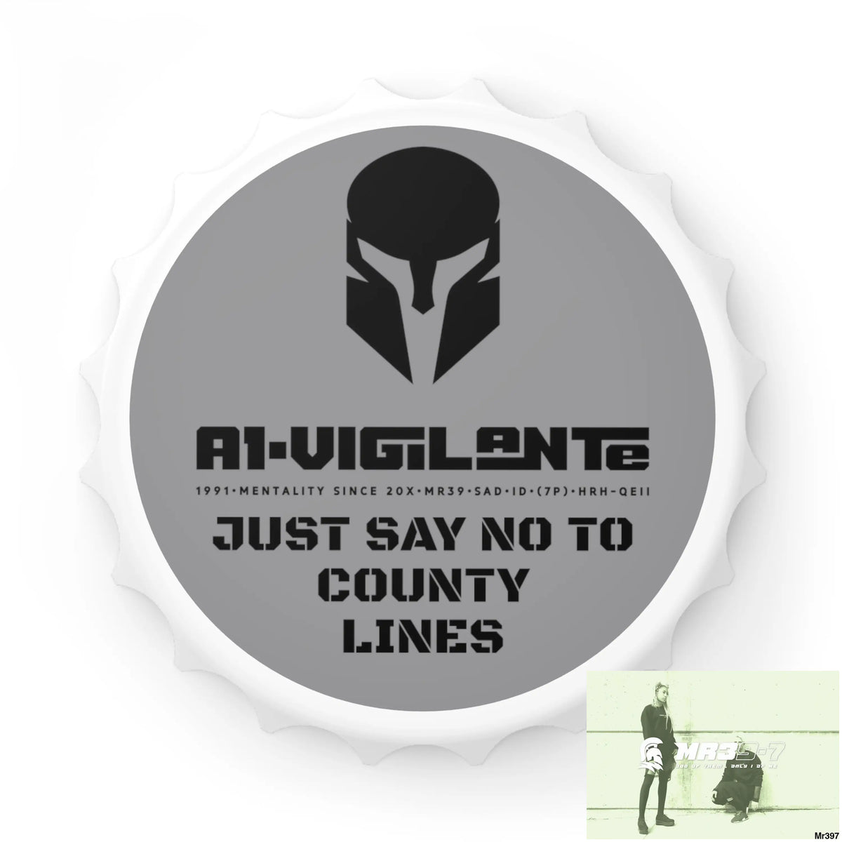 A1- Vigilante Sparta Edition Just Say No To County Lines Bottle Opener One size / White Accessories