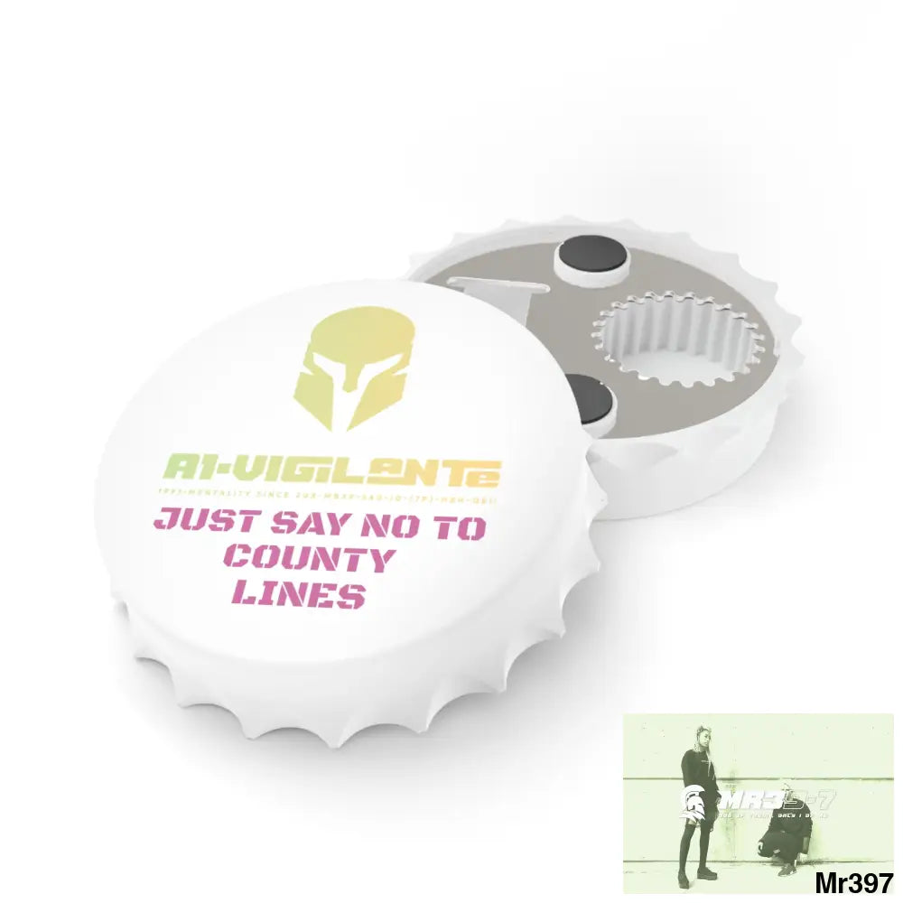 A1- Vigilante Sparta Edition Just Say No To County Lines Bottle Opener One size / White Accessories