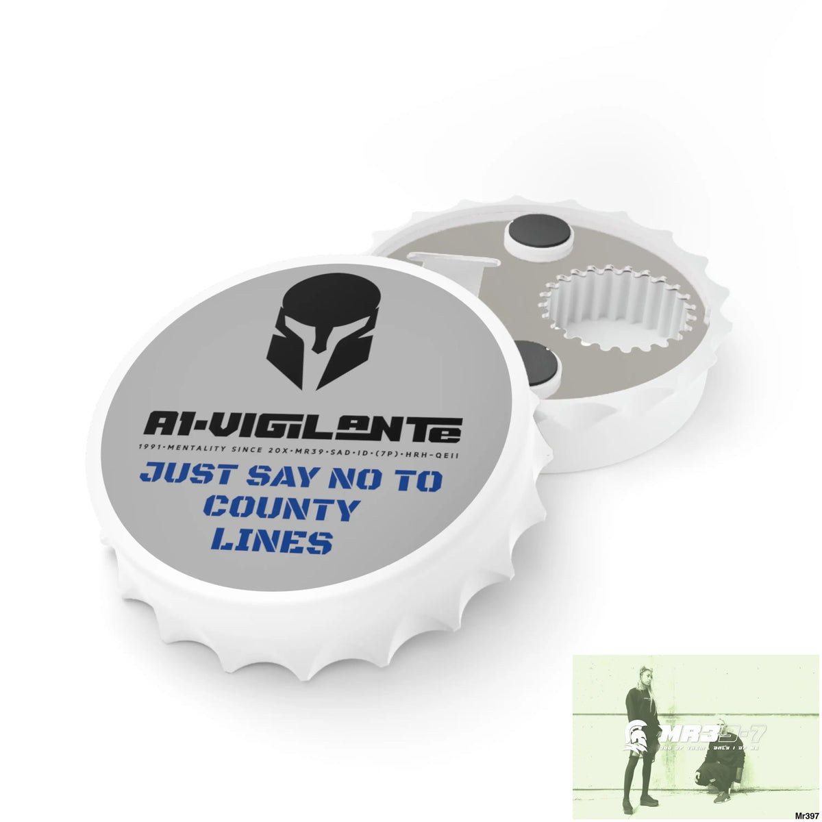 A1- Vigilante Sparta Edition Just Say No To County Lines Bottle Opener One size / White Accessories