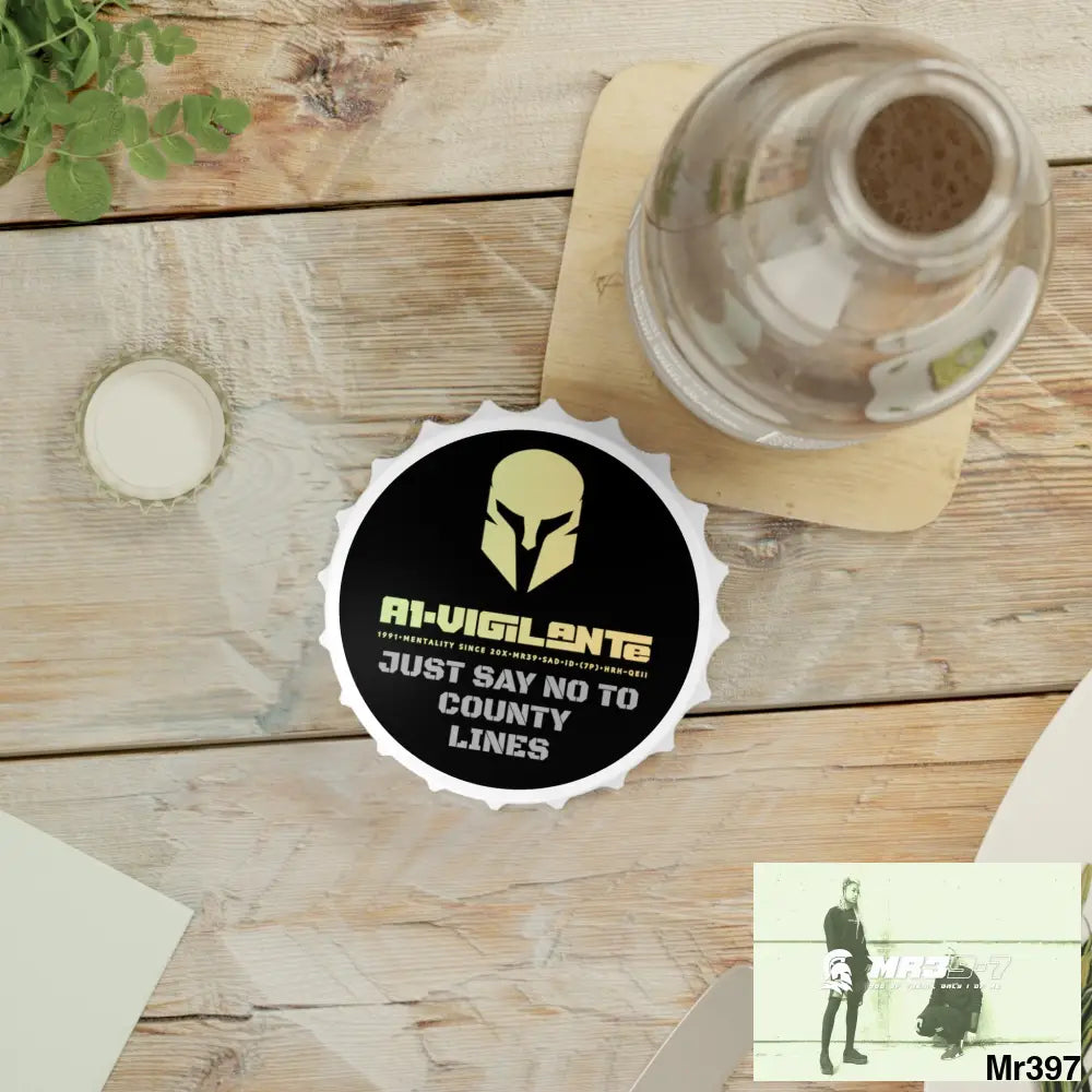 A1- Vigilante Sparta Edition Just Say No To County Lines Bottle Opener One size / White Accessories