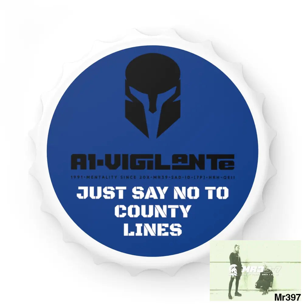 A1- Vigilante Sparta Edition Just Say No To County Lines Bottle Opener One size / White Accessories