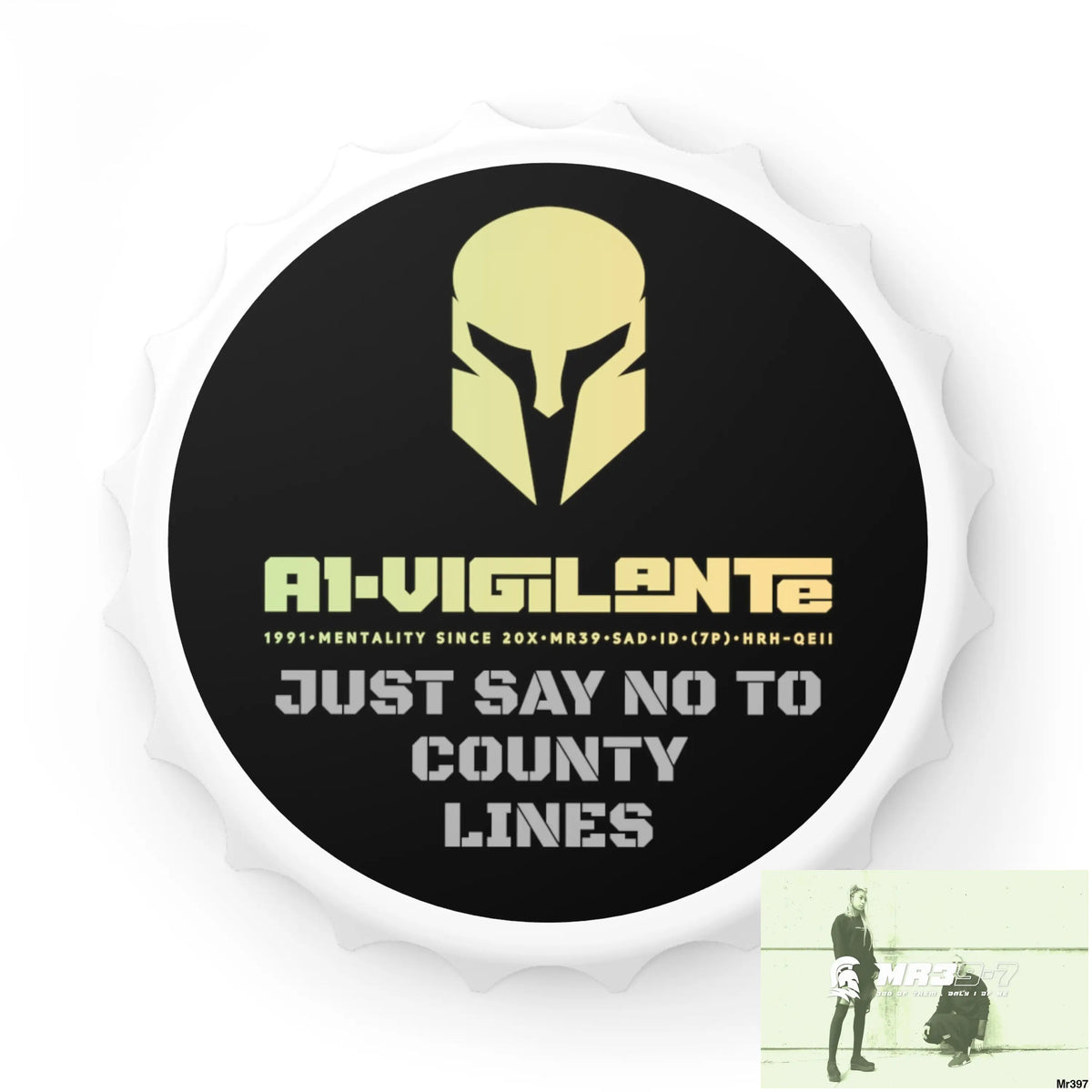 A1- Vigilante Sparta Edition Just Say No To County Lines Bottle Opener One size / White Accessories