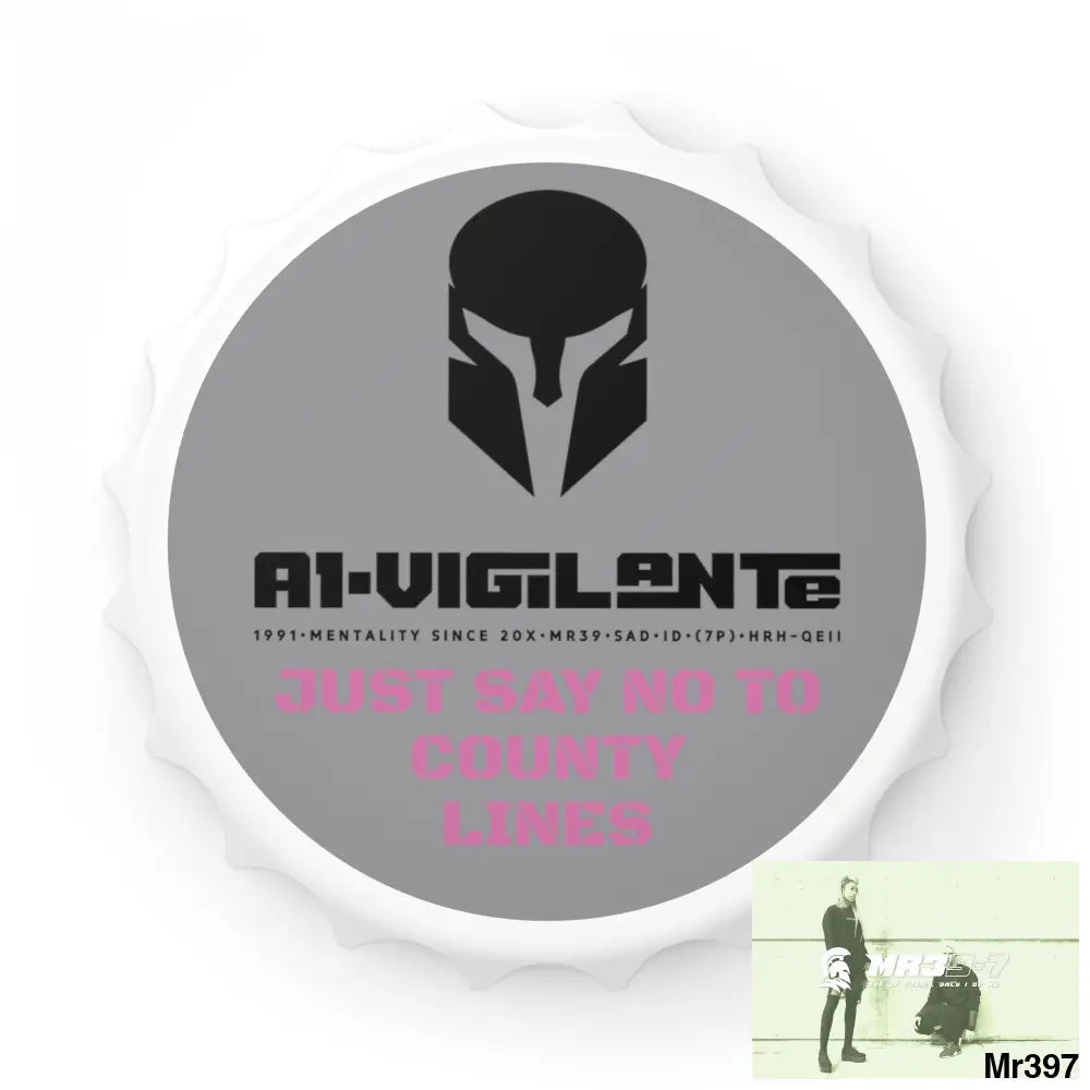 A1- Vigilante Sparta Edition Just Say No To County Lines Bottle Opener One size / White Accessories