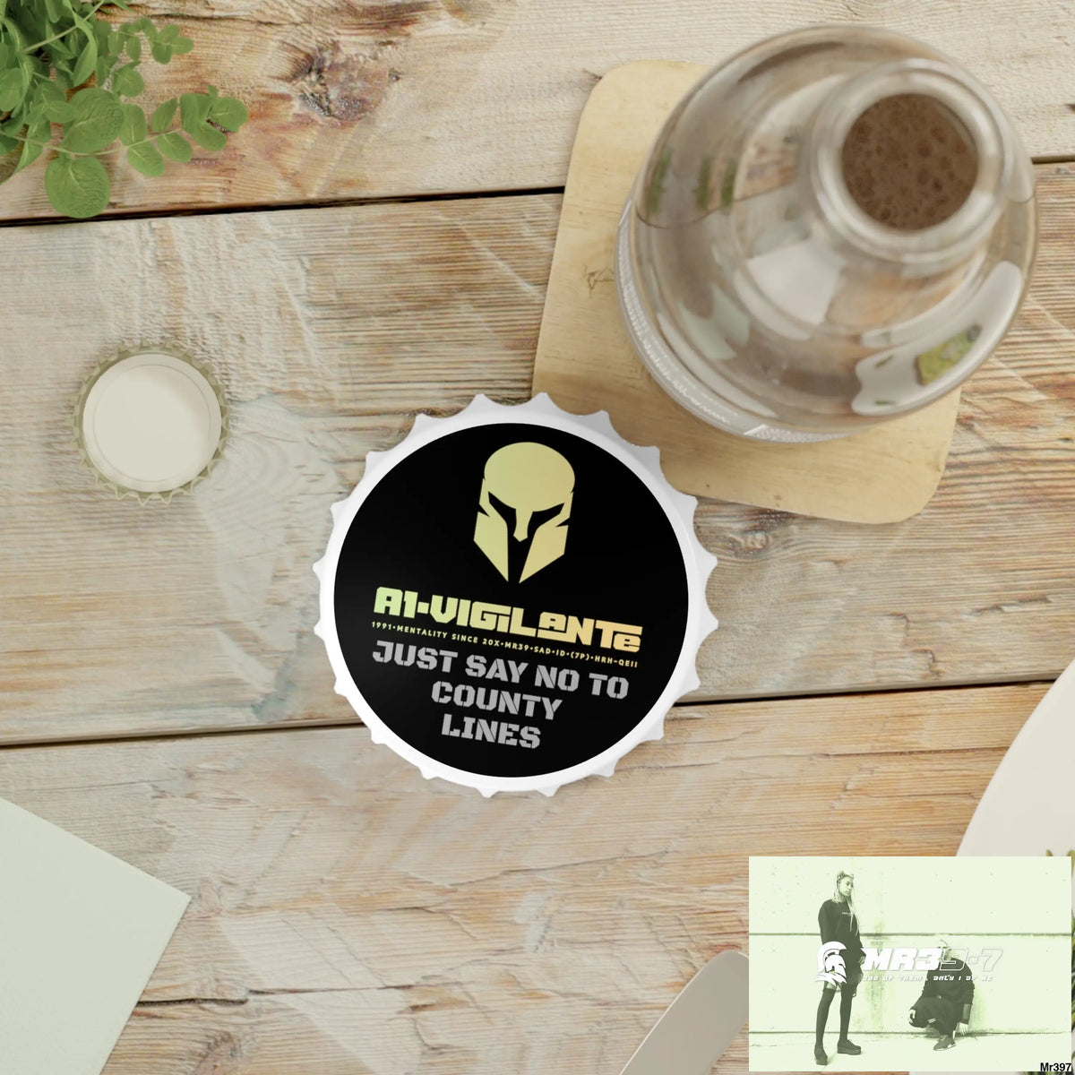 A1- Vigilante Sparta Edition Just Say No To County Lines Bottle Opener One size / White Accessories