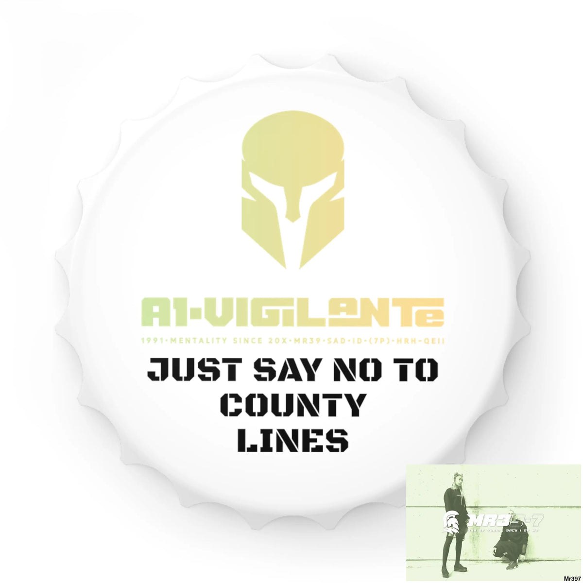 A1- Vigilante Sparta Edition Just Say No To County Lines Bottle Opener One size / White Accessories