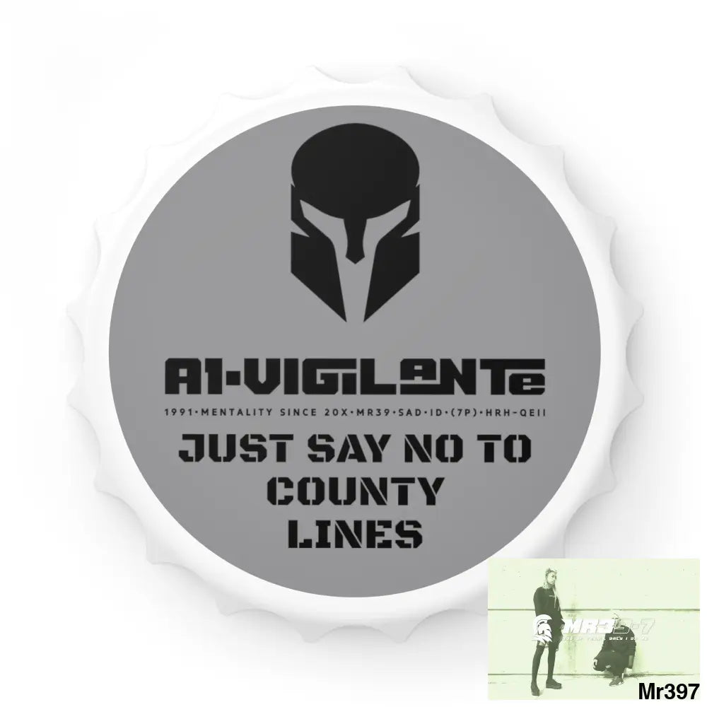 A1- Vigilante Sparta Edition Just Say No To County Lines Bottle Opener One size / White Accessories