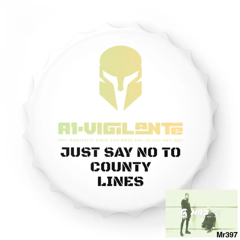 A1- Vigilante Sparta Edition Just Say No To County Lines Bottle Opener One size / White Accessories