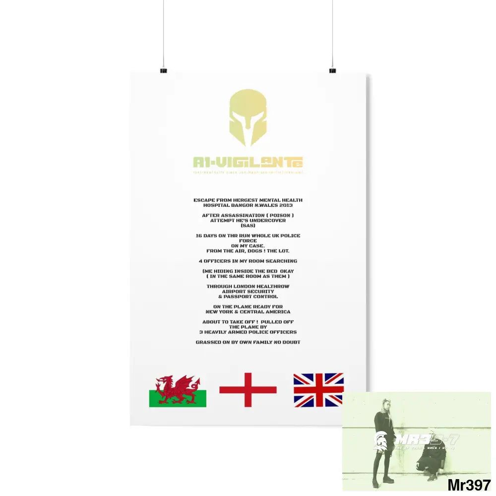 A1-Vigilante Sparta Escape from Hergest MH Hospital 2013 Matte Vertical Posters 20″ x 30″ / Matte Poster