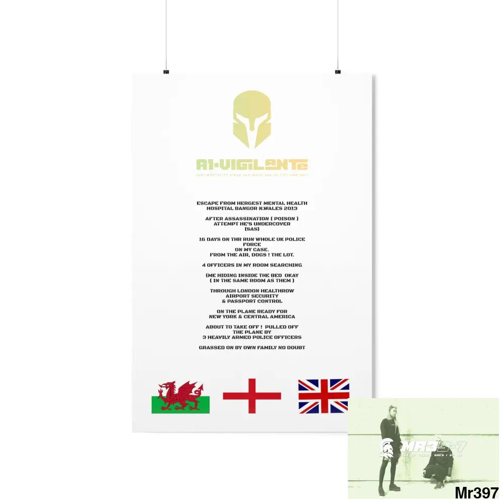 A1-Vigilante Sparta Escape from Hergest MH Hospital 2013 Matte Vertical Posters 24″ x 36″ / Matte Poster