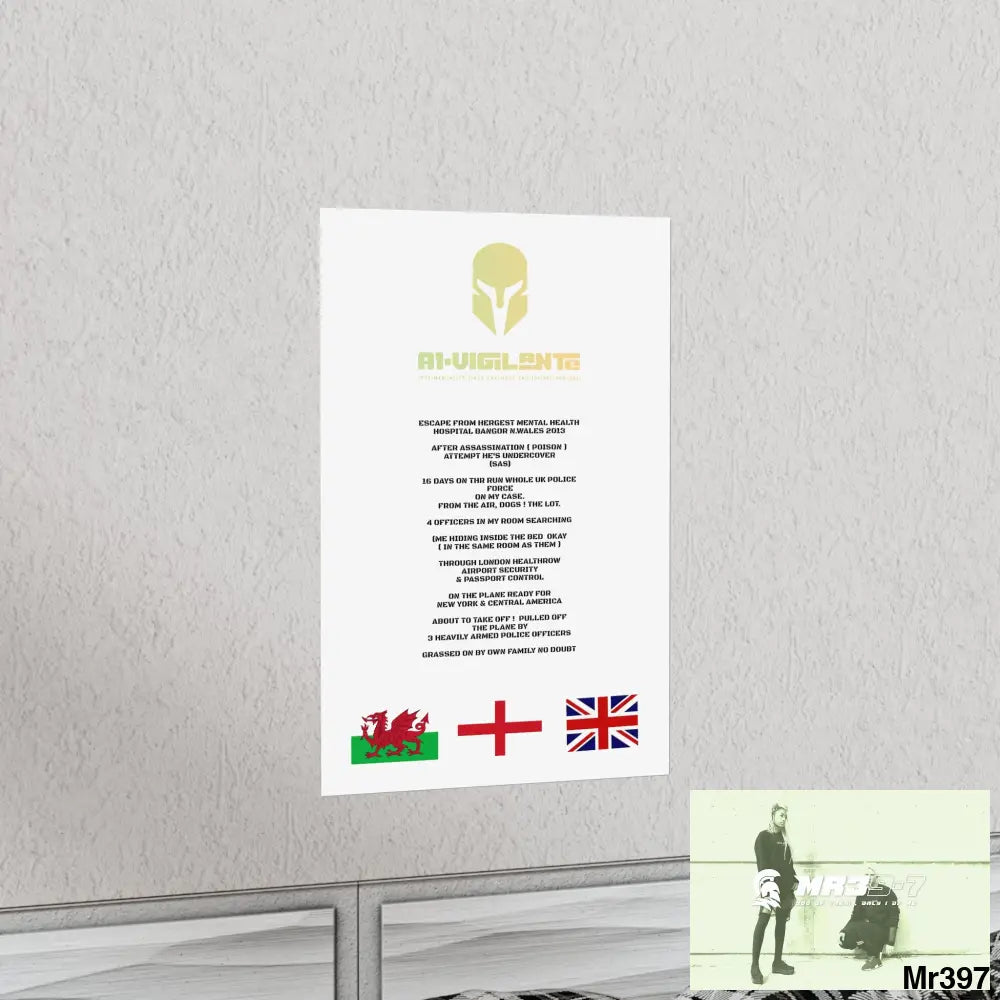 A1-Vigilante Sparta Escape from Hergest MH Hospital 2013 Matte Vertical Posters Poster