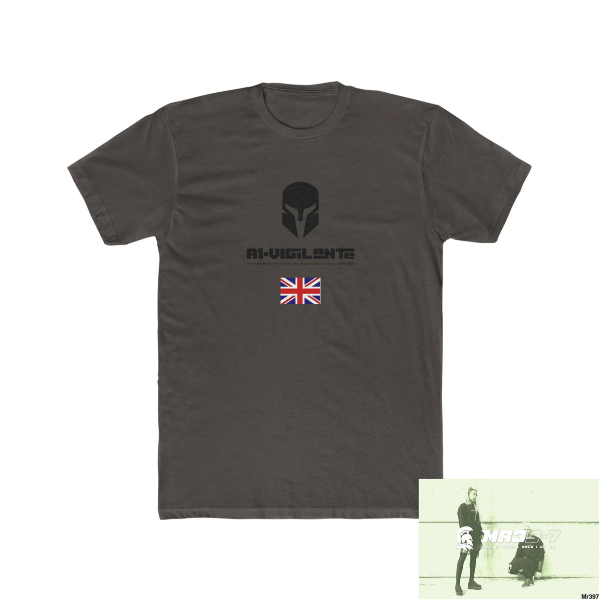 A1-Vigilante Sparta FUCK COUNTY LINES Men’s Cotton Crew Tee Solid Dark Chocolate / S T-Shirt