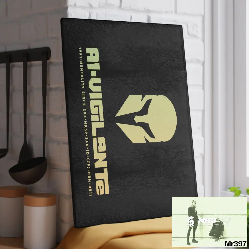 A1- Vigilante -Sparta Glass Cutting Board 11’’ x 15’’ / Rectangle Home Decor