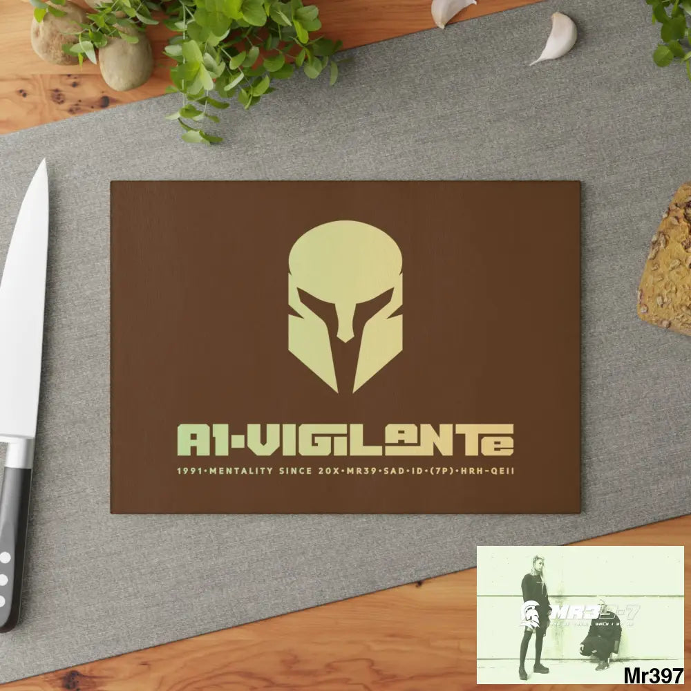 A1- Vigilante -Sparta Glass Cutting Board Home Decor