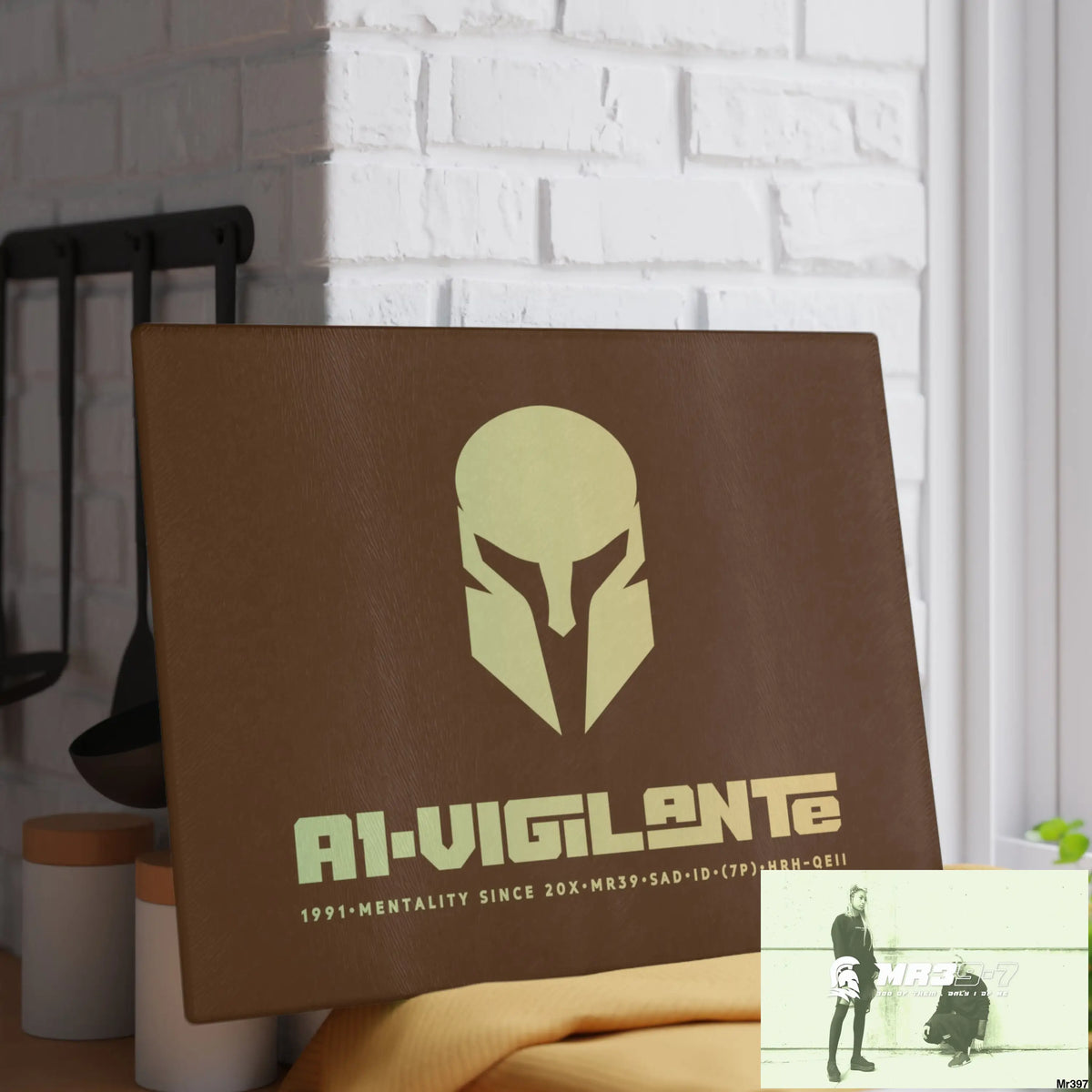 A1- Vigilante -Sparta Glass Cutting Board Home Decor