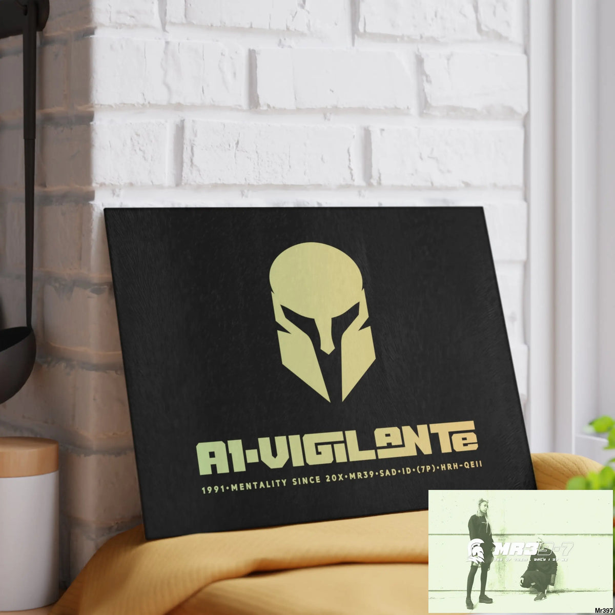 A1- Vigilante -Sparta Glass Cutting Board Home Decor