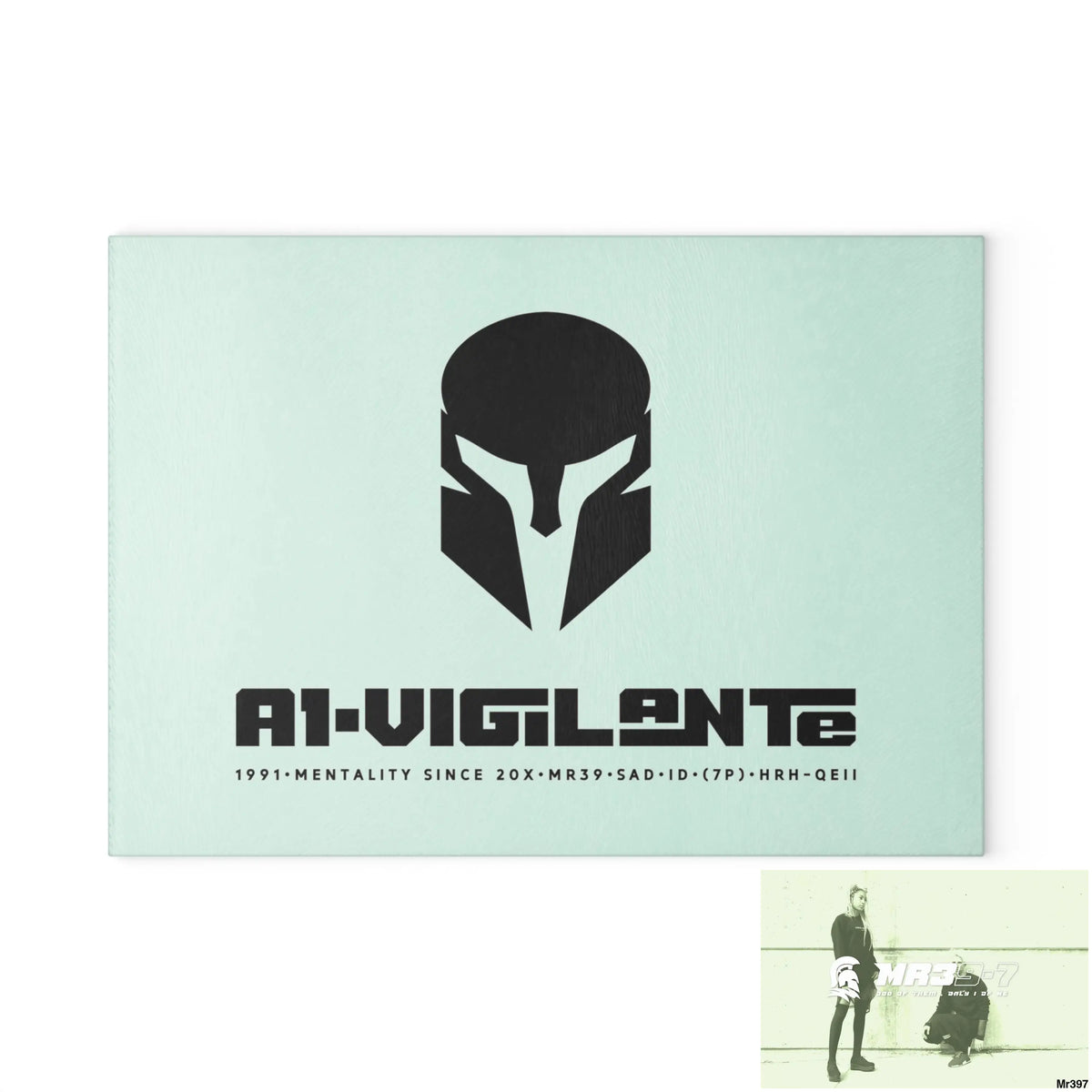 A1- Vigilante Sparta Glass Cutting Board Home Decor