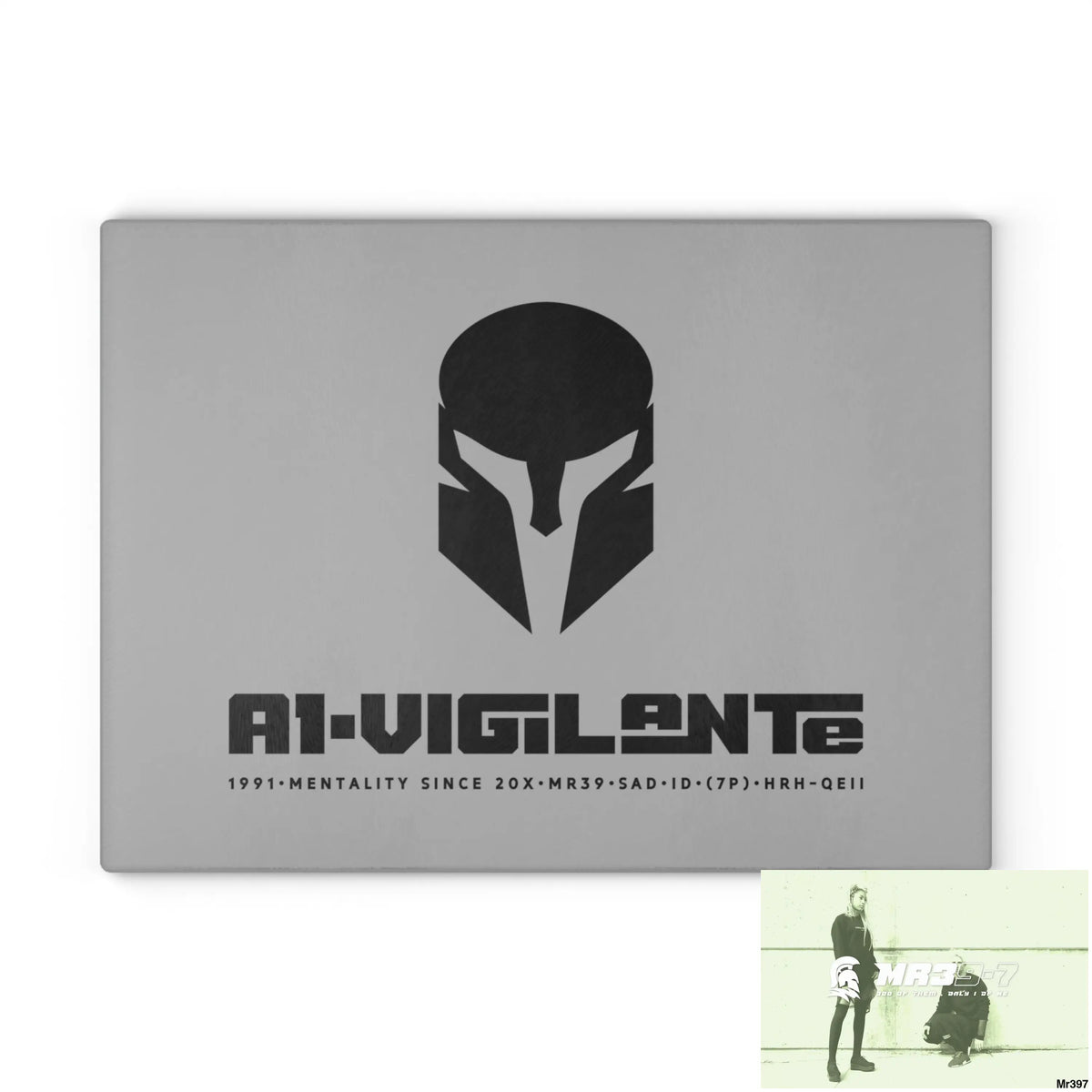 A1- Vigilante Sparta Glass Cutting Board Home Decor