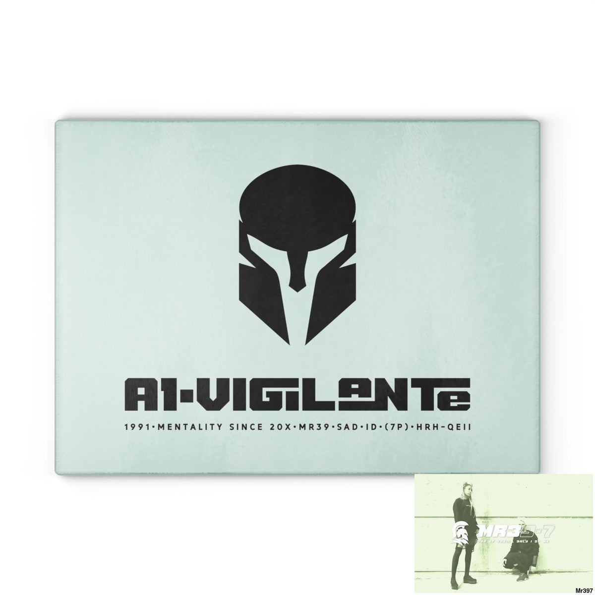 A1- Vigilante Sparta Glass Cutting Board Home Decor