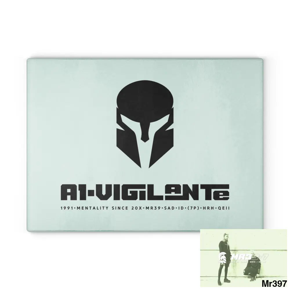 A1- Vigilante Sparta Glass Cutting Board Home Decor