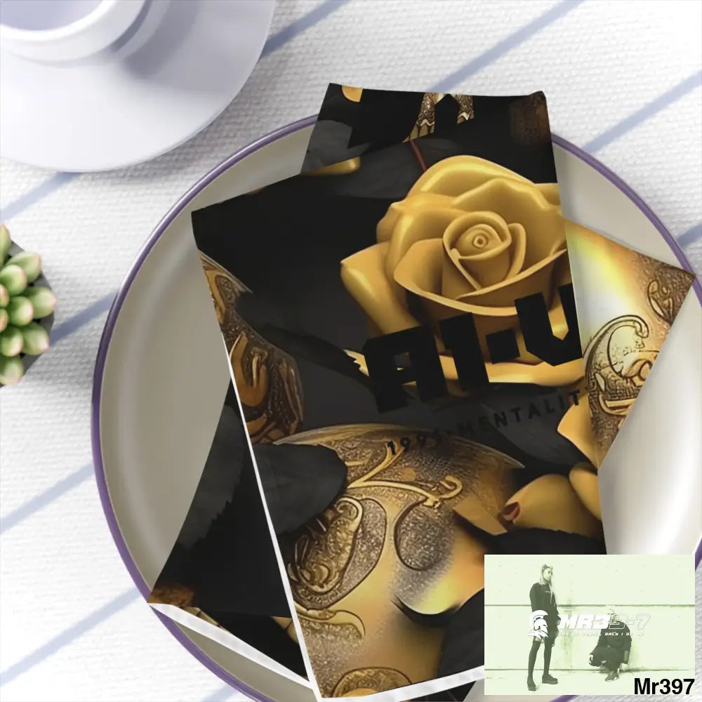 A1-Vigilante Sparta Gothic Skulls & Roses Napkins 4-piece set / White / 19’’ × 19’’ Accessories