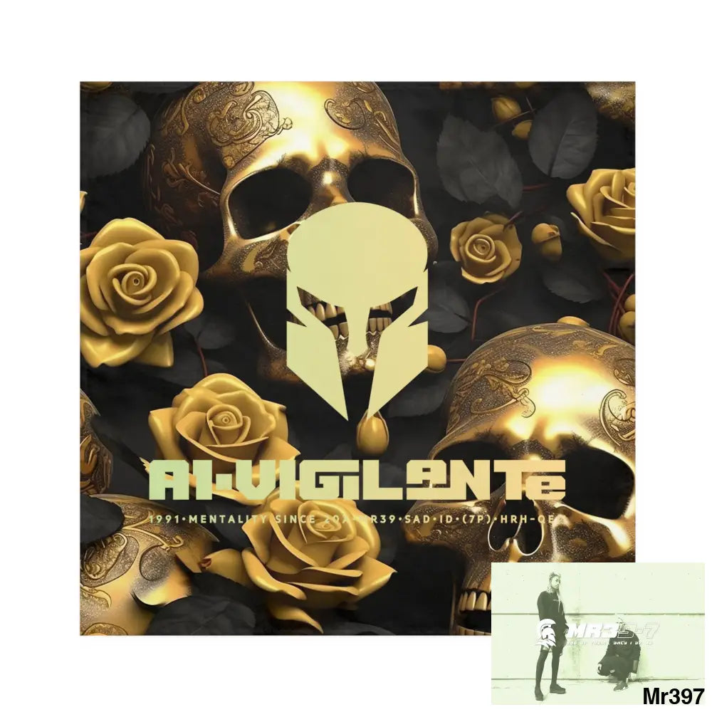 A1-Vigilante Sparta Gothic Skulls & Roses Napkins 4-piece set / White / 19’’ × 19’’ Accessories