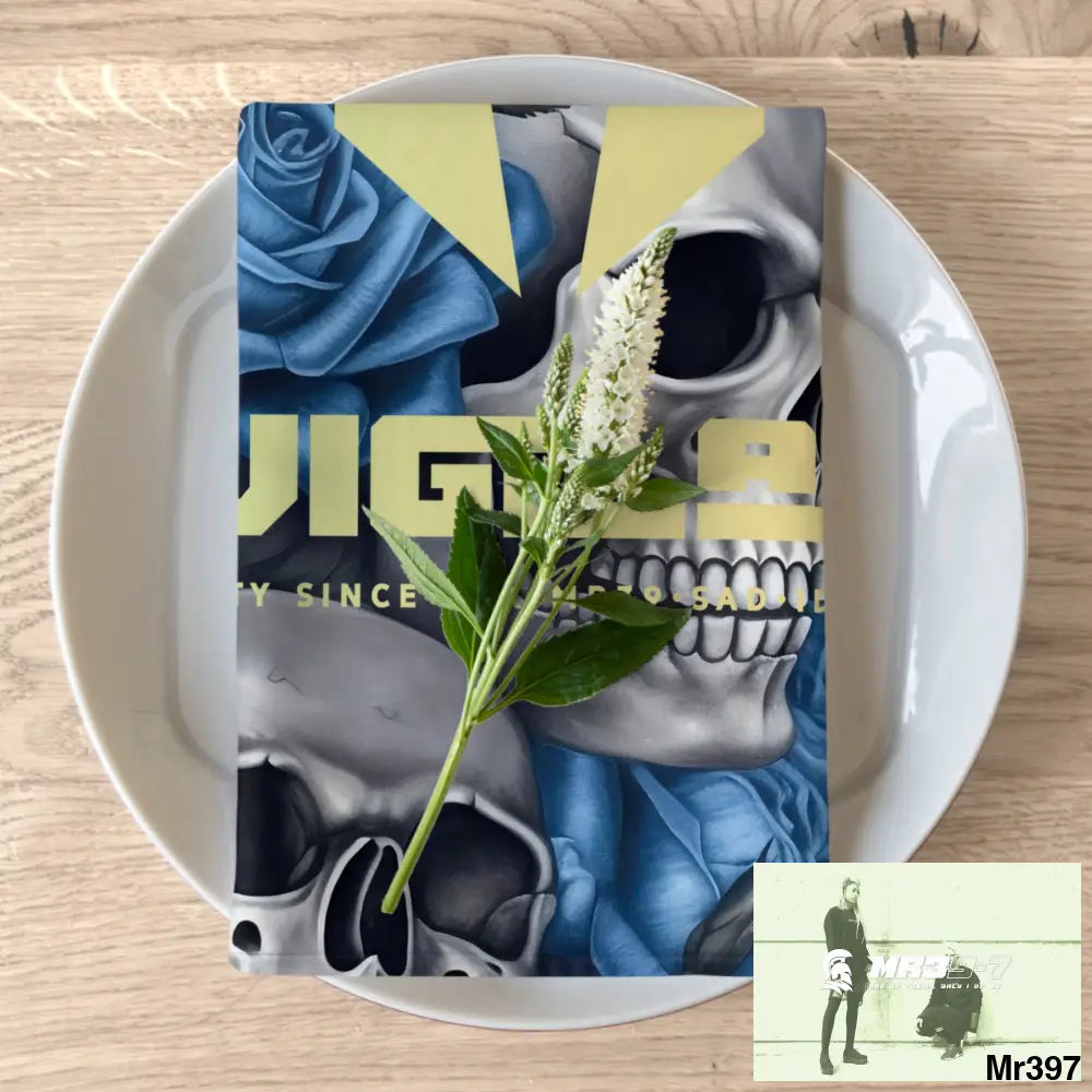 A1-Vigilante Sparta Gothic Skulls & Roses Napkins 4-piece set / White / 19’’ × 19’’ Accessories