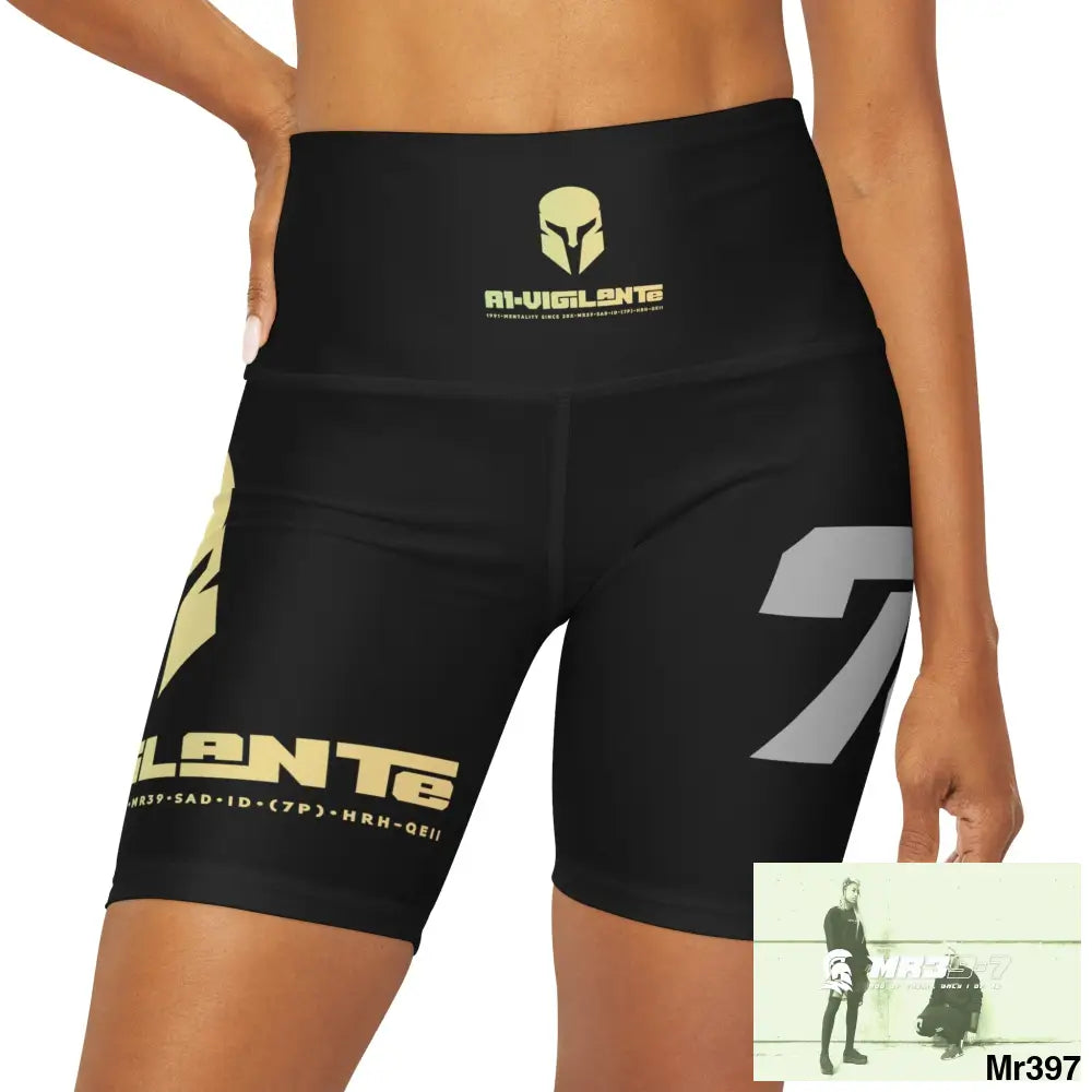 A1 Vigilante Sparta High Waisted Yoga Shorts (AOP) 2XS All Over Prints