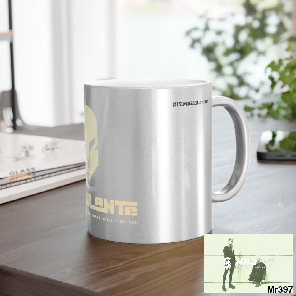 A1-Vigilante Sparta #I7MI6A1London Metallic Mug (Silver\Gold) 11oz / Silver Mug