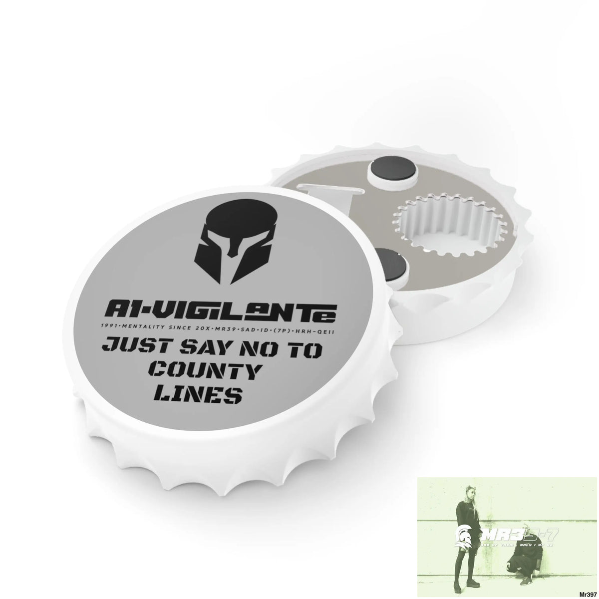 A1- Vigilante Sparta Just Say No To County Lines Bottle Opener One size / White Accessories