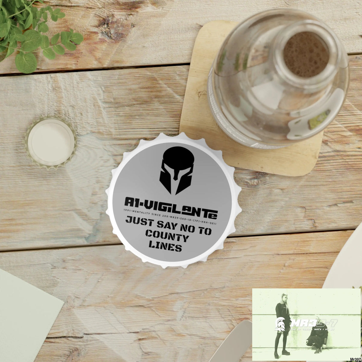 A1- Vigilante Sparta Just Say No To County Lines Bottle Opener One size / White Accessories