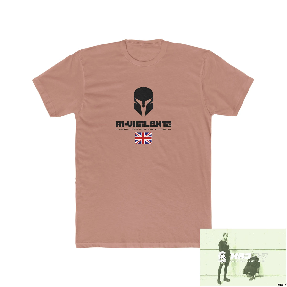 A1-Vigilante Sparta Kenya 2015 Men’s Cotton Crew Tee Solid Desert Pink / S T-Shirt