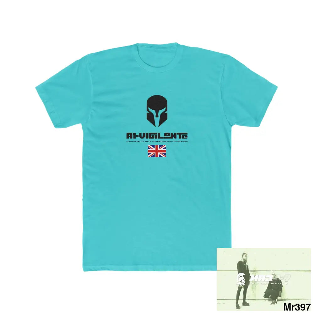 A1-Vigilante Sparta Kenya 2015 Men’s Cotton Crew Tee Solid Tahiti Blue / S T-Shirt