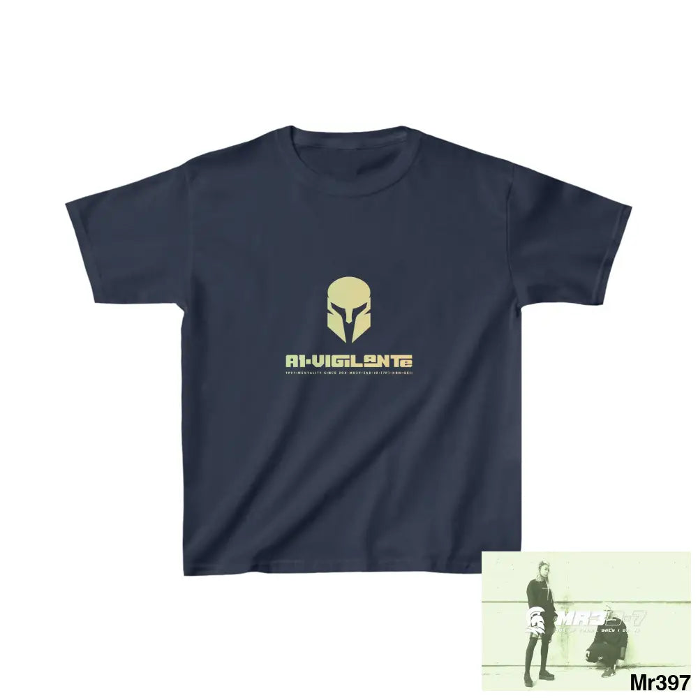A1-Vigilante -Sparta Kids Heavy Cotton™ Tee XS / Navy Kids clothes