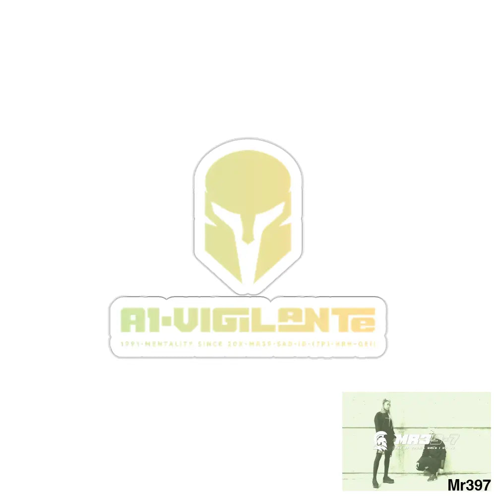 A1- Vigilante Sparta Kiss-Cut Stickers 2’’ × 2’’ / White Paper products