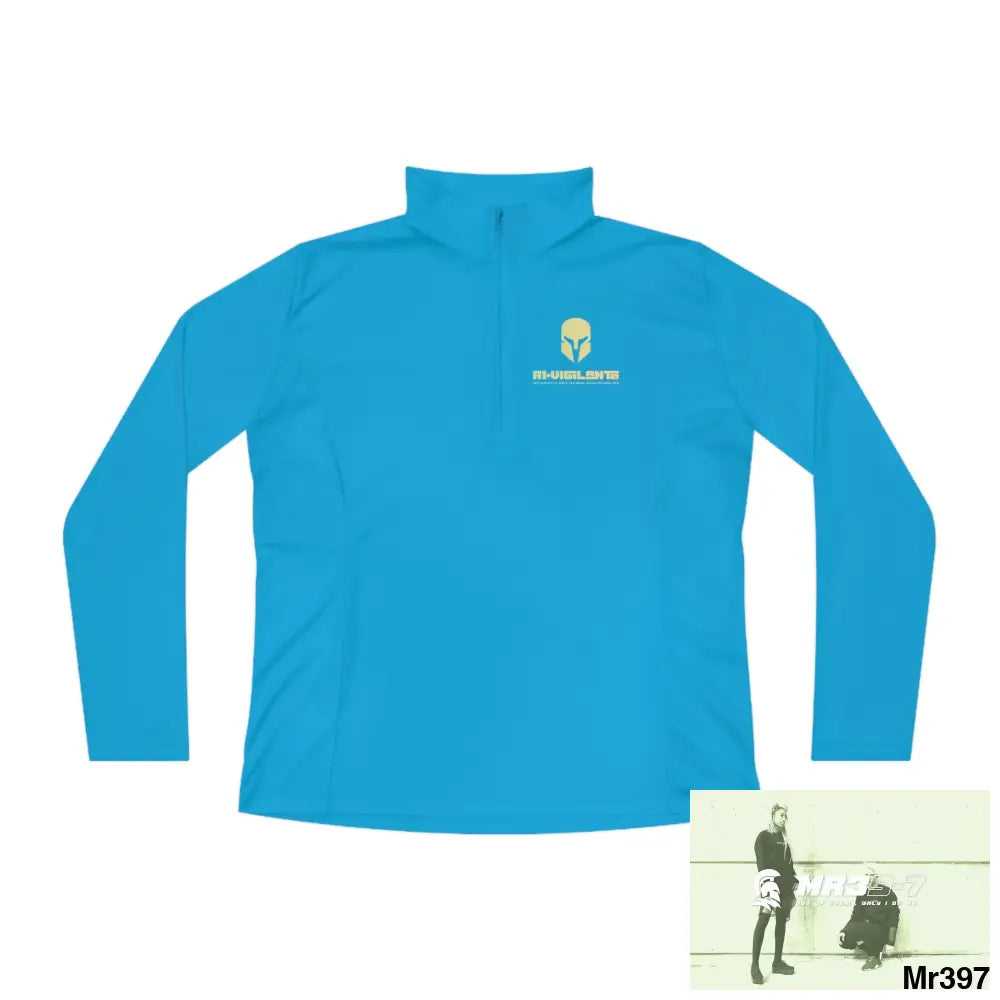 A1-Vigilante Sparta Ladies Quarter-Zip Pullover Atomic Blue / 2XL Long-sleeve