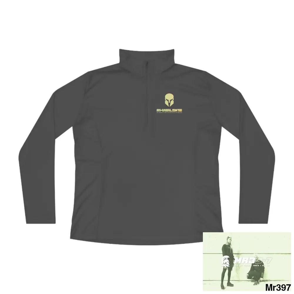 A1-Vigilante Sparta Ladies Quarter-Zip Pullover Iron Grey / S Long-sleeve