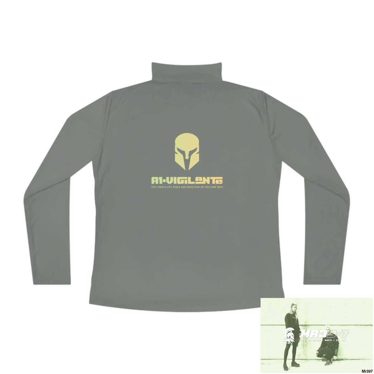 A1-Vigilante Sparta Ladies Quarter-Zip Pullover Long-sleeve