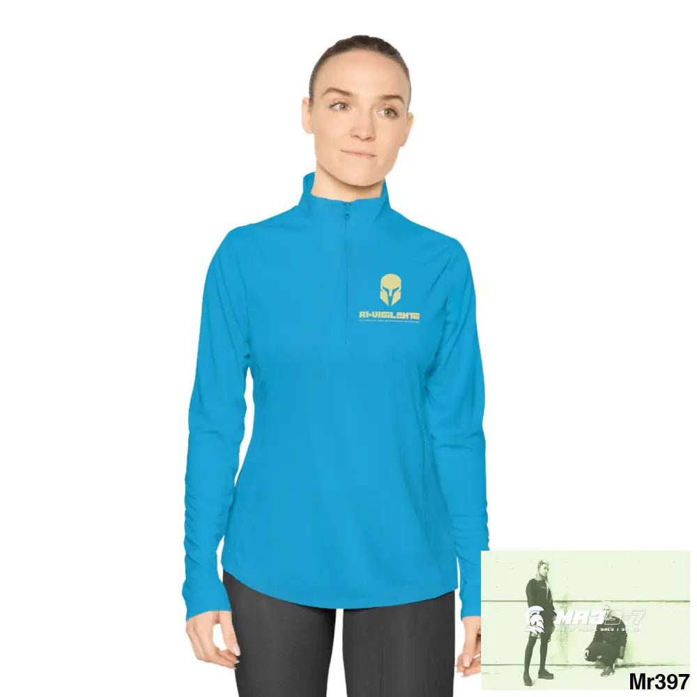 A1-Vigilante Sparta Ladies Quarter-Zip Pullover Long-sleeve
