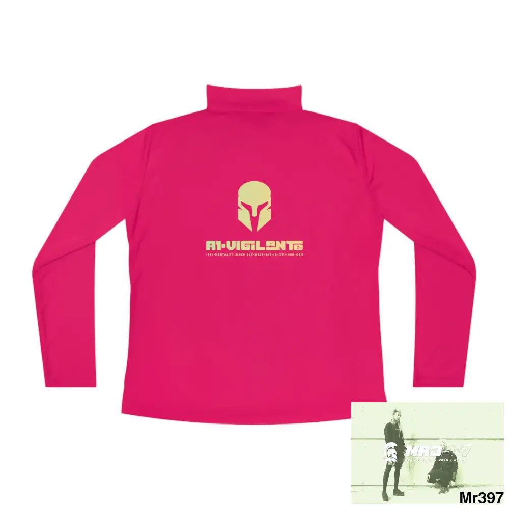 A1-Vigilante Sparta Ladies Quarter-Zip Pullover Long-sleeve