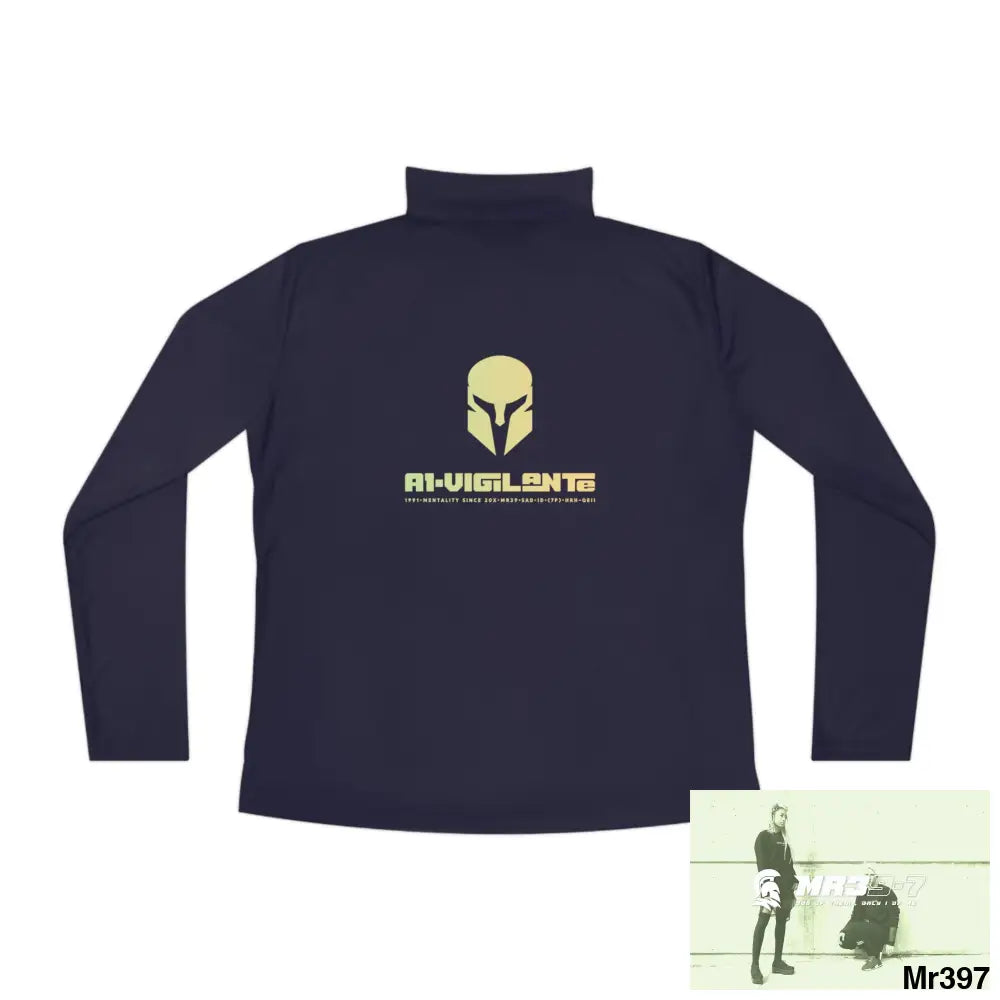 A1-Vigilante Sparta Ladies Quarter-Zip Pullover Long-sleeve