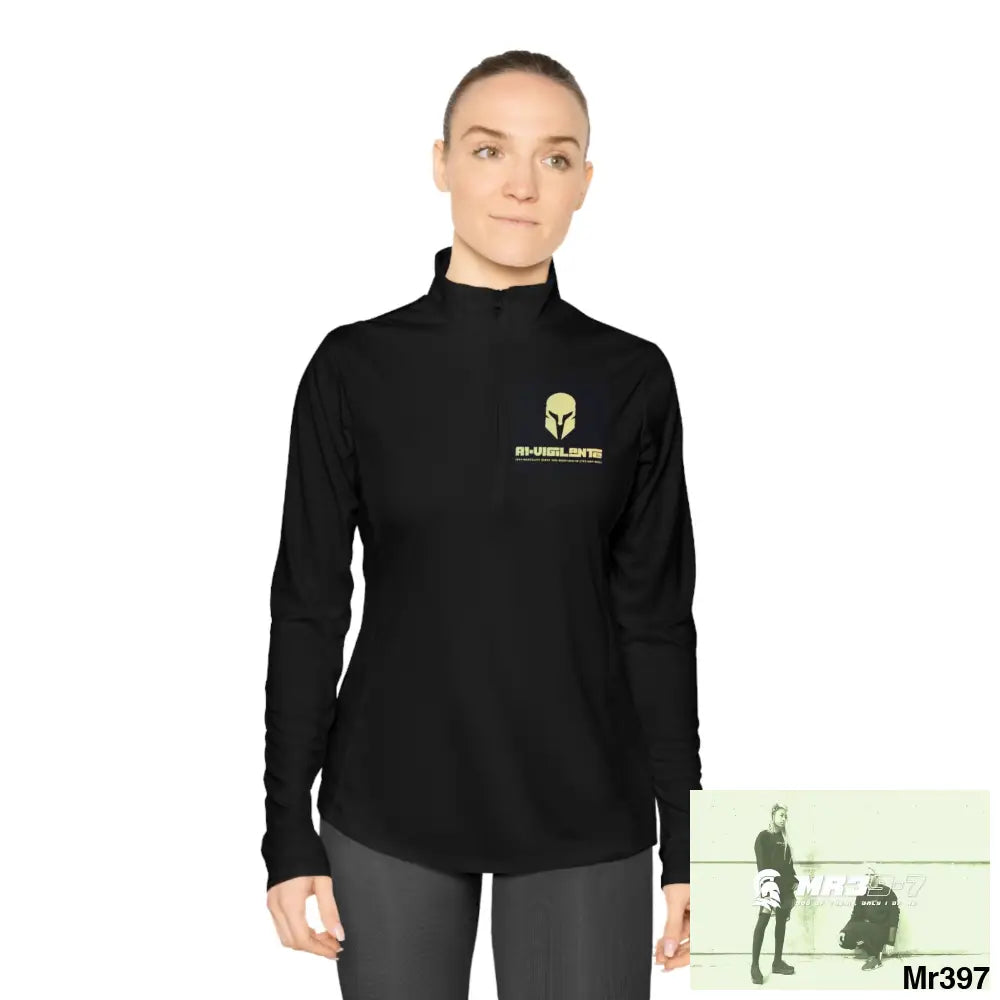 A1-Vigilante Sparta Ladies Quarter-Zip Pullover Long-sleeve