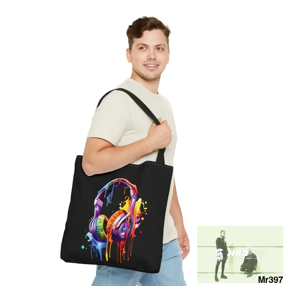 A1- Vigilante Sparta Melting Headphones Tote Bag (AOP) Bags