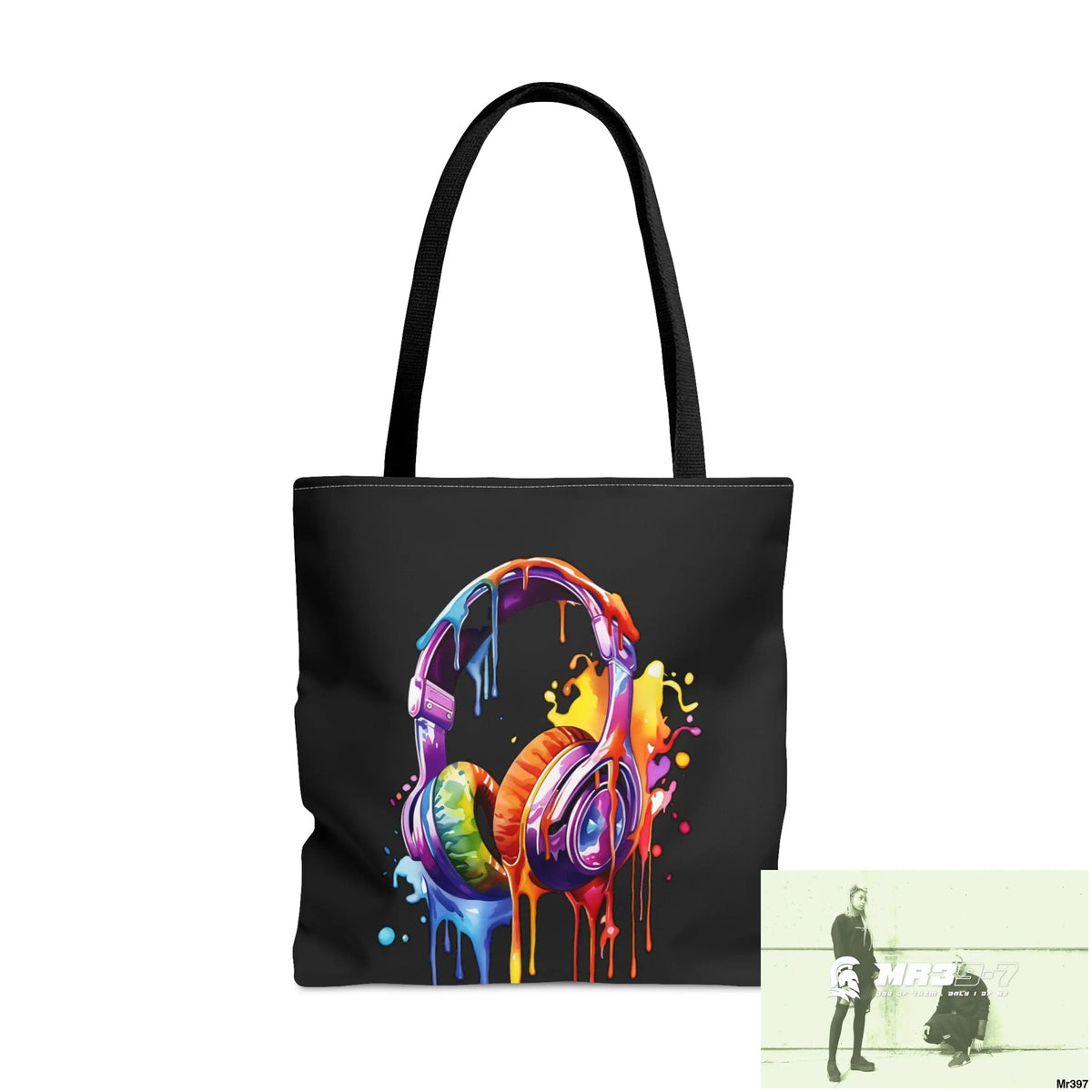 A1- Vigilante Sparta Melting Headphones Tote Bag (AOP) Large Bags