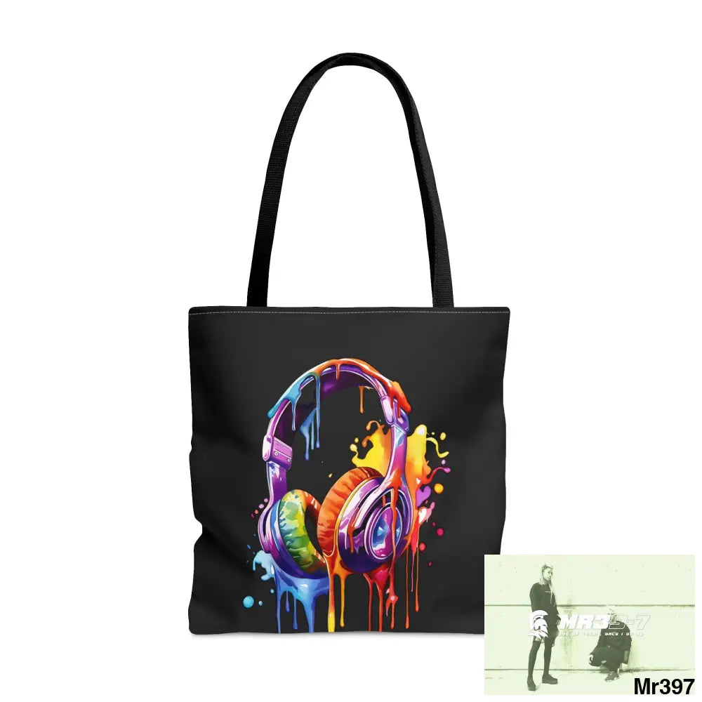A1- Vigilante Sparta Melting Headphones Tote Bag (AOP) Large Bags