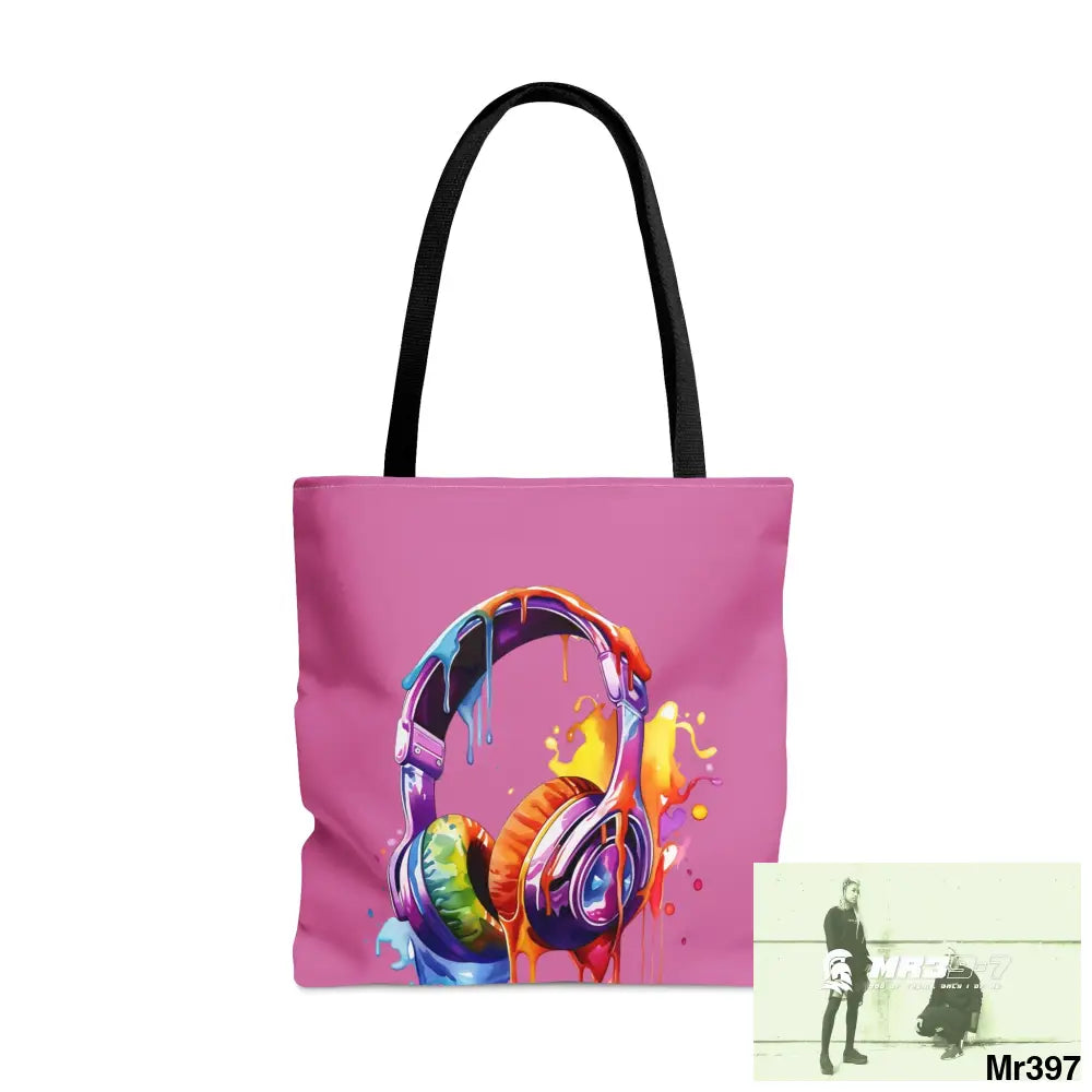 A1- Vigilante Sparta Melting Headphones Tote Bag (AOP) Large Bags